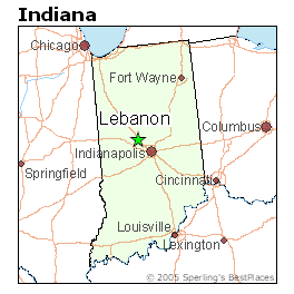 Lebanon Indiana Map