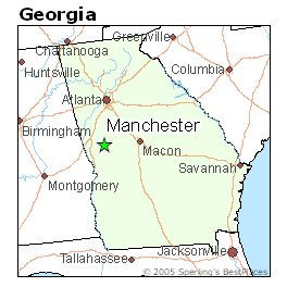 georgia ga manchester map live city located where places valdosta cities macon roswell place toccoa
