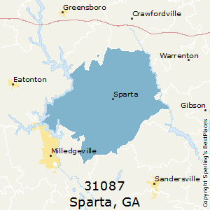 Sparta,Georgia(31087) Zip Code Map