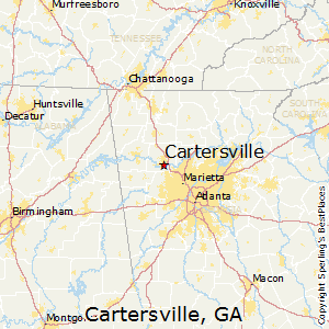 cartersville georgia ga map city bestplaces