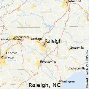 City map Raleigh North Carolina