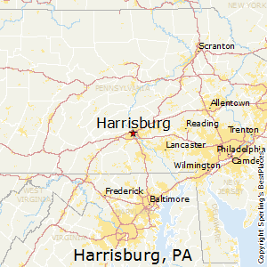City map Harrisburg Pennsylvania