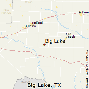 Texas, showing the location of Big Lake - BigLakeTx.com Texas, and Big Lake - from BigLakeTx.com