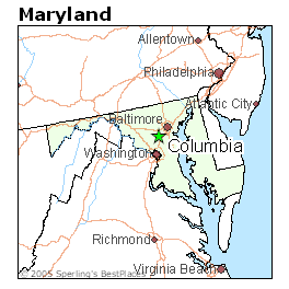 Image result for map columbia / baltimore