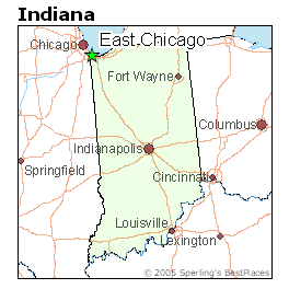 indiana chicago east map places state lake where bestplaces