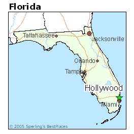 Florida Hollywood Lodging Map