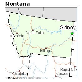 Map Of Sidney Montana