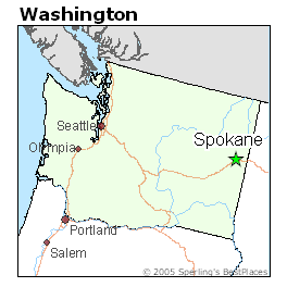 Map Of Spokane Washington