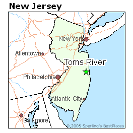 how far is toms river from new york city