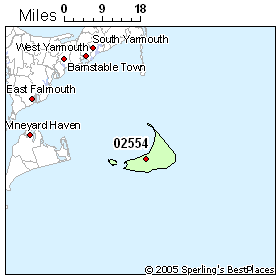 Nantucket Zip Code Map Economy In Zip 02554 (Nantucket, Ma)