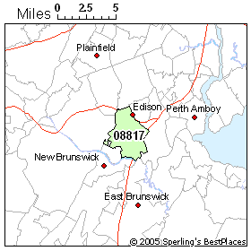 new jersey zip code edison
