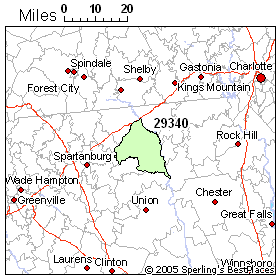Zip 29340 Gaffney SC Rankings