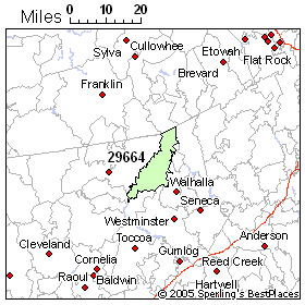 Mountain Rest Sc Map People In Zip 29664 (Mountain Rest, Sc)