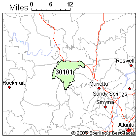 Acworth Zip Code Map People In Zip 30101 (Acworth, Ga)