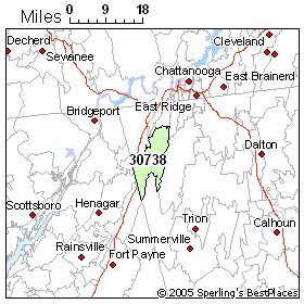 Rising Fawn Ga Map People In Zip 30738 (Rising Fawn, Ga)