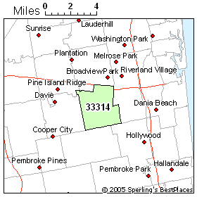 Davie Florida Zip Code Map Map - 33314