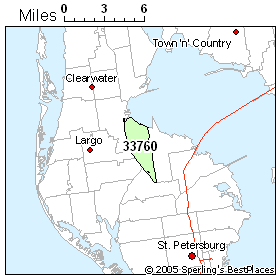 Clearwater Florida Zip Code Map - 33760 