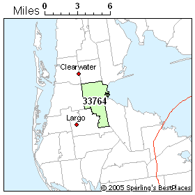 Clearwater Beach Zip Code Map - 33764 