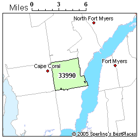 Zip Code Map Cape Coral Fl United - 33990