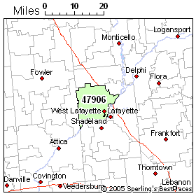 Lafayette Indiana Zip Code Map Rankings In Zip 47906 (West Lafayette, In)