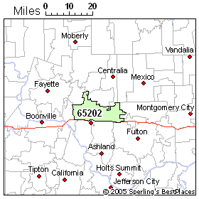 Columbia MO Zip Code Map