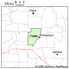 Richardson Zip Code Area Map