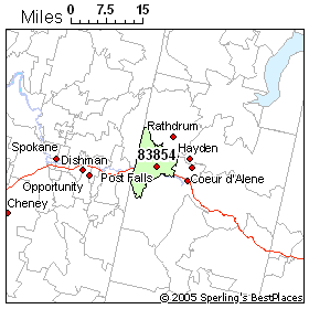 post falls idaho zip codes