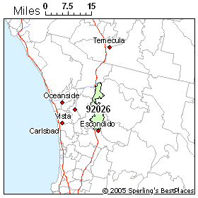Escondido Zip Code Map