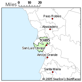 San Luis Obispo Zip Code Map Zip 93405 (San Luis Obispo, CA) Crime