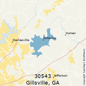 Gillsville (zip 30543), GA