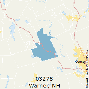 warner hampshire zip nh map